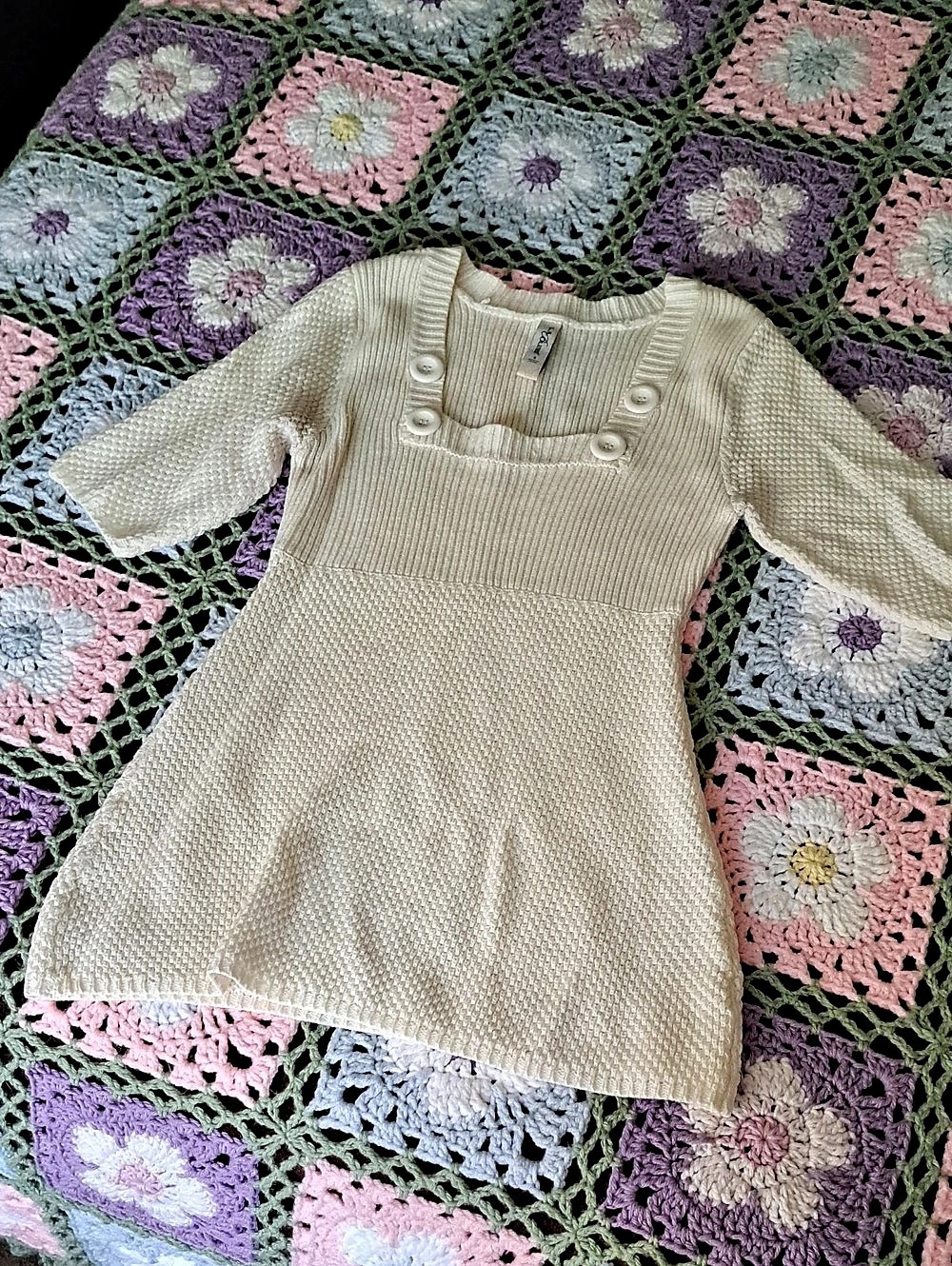 L.A. Blues Knit Tunic in Cream Size Small